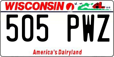 WI license plate 505PWZ