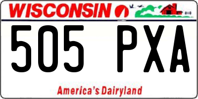 WI license plate 505PXA