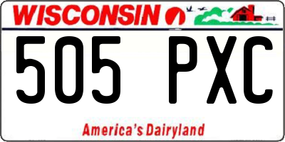 WI license plate 505PXC