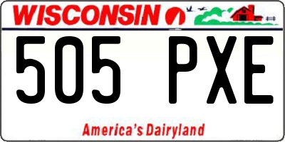 WI license plate 505PXE