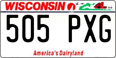 WI license plate 505PXG