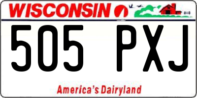 WI license plate 505PXJ