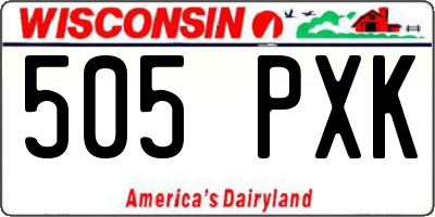 WI license plate 505PXK