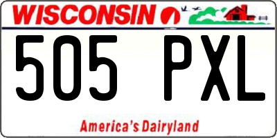 WI license plate 505PXL