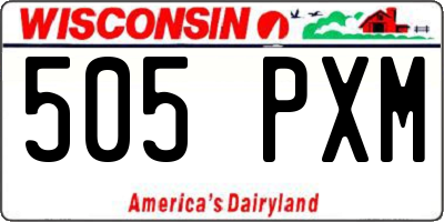 WI license plate 505PXM