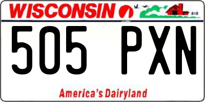 WI license plate 505PXN