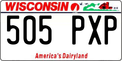 WI license plate 505PXP