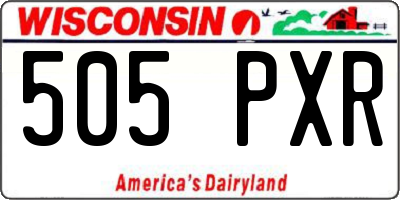 WI license plate 505PXR