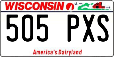 WI license plate 505PXS