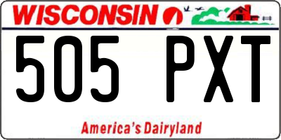 WI license plate 505PXT