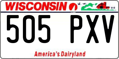 WI license plate 505PXV
