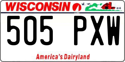 WI license plate 505PXW