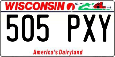 WI license plate 505PXY