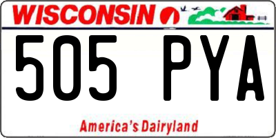 WI license plate 505PYA