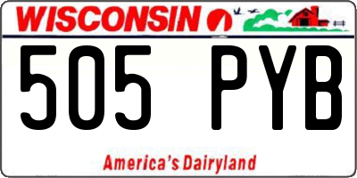 WI license plate 505PYB