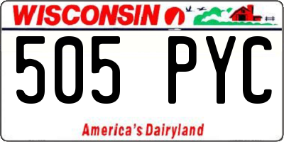 WI license plate 505PYC
