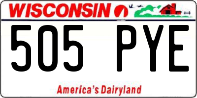 WI license plate 505PYE