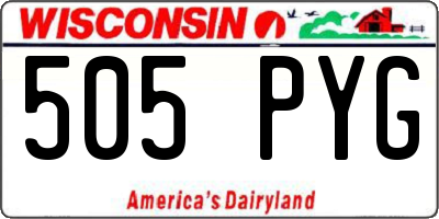 WI license plate 505PYG