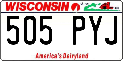 WI license plate 505PYJ
