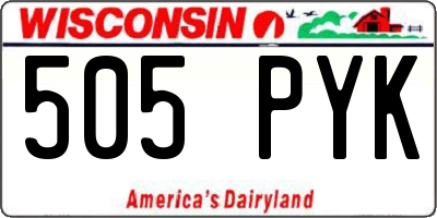 WI license plate 505PYK