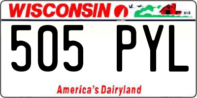 WI license plate 505PYL