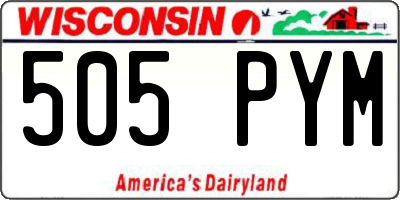 WI license plate 505PYM
