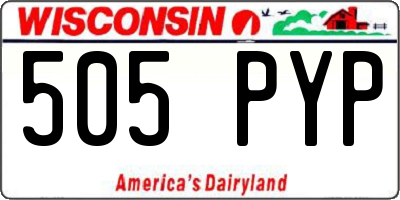 WI license plate 505PYP
