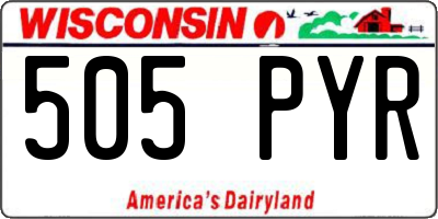 WI license plate 505PYR