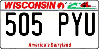 WI license plate 505PYU