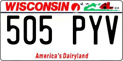 WI license plate 505PYV