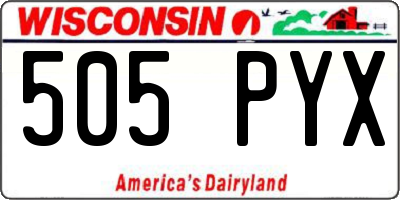 WI license plate 505PYX