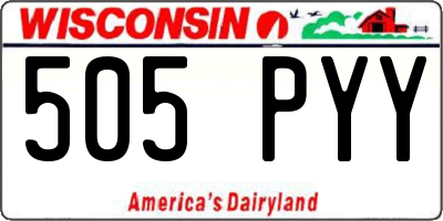 WI license plate 505PYY