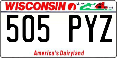 WI license plate 505PYZ