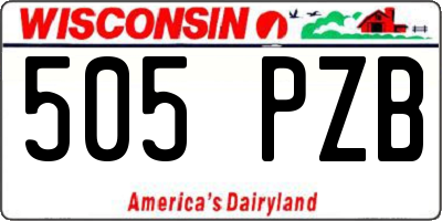 WI license plate 505PZB
