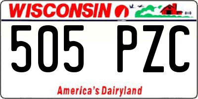 WI license plate 505PZC