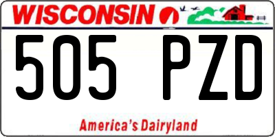 WI license plate 505PZD