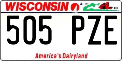 WI license plate 505PZE