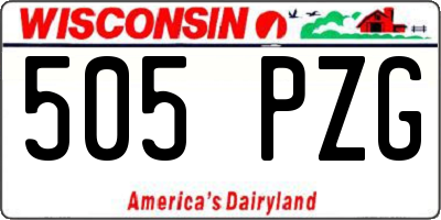 WI license plate 505PZG