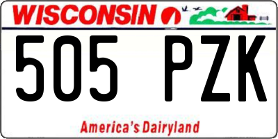 WI license plate 505PZK