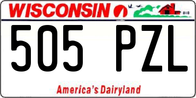 WI license plate 505PZL