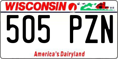 WI license plate 505PZN