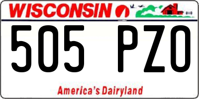 WI license plate 505PZO