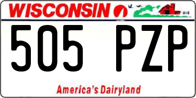 WI license plate 505PZP