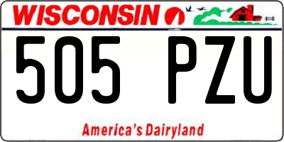 WI license plate 505PZU
