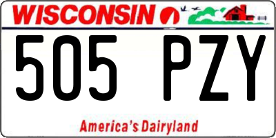 WI license plate 505PZY