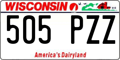 WI license plate 505PZZ