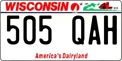 WI license plate 505QAH