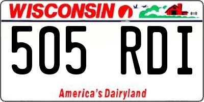 WI license plate 505RDI