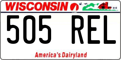 WI license plate 505REL