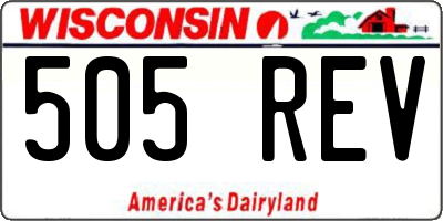 WI license plate 505REV